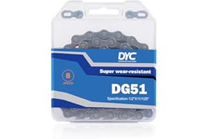 AIKYA DONGYA Catena per Bicicletta, 8 velocità, 1/2" x 3/32", X8 velocità Catena della Bicicletta antiruggine