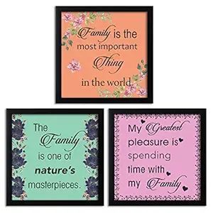 Home Attire HAQ-2102 Family Love Framed Quotations-Set of 3 (9x9inch)