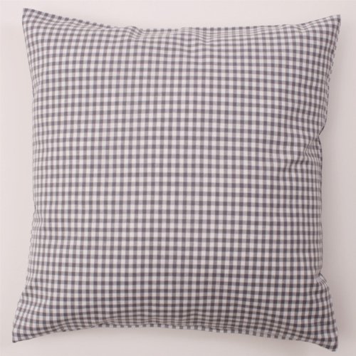 Kissenbezug 40x40 cm Grau Vichy Karo 5x5 mm Baumwolle kariert durchgewebt RV