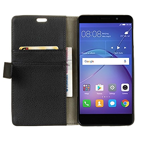 Funda Para Alcatel A7  Sunrive Funda Protecci  n Carcasa Cuero Resistente Cierre Magn  tico carcasa en folio  soporte plegable ranuras para tarjetas  Litchi patr  n negro    1 x L  piz   ptico