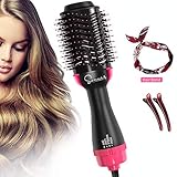 Secador de cabello 3 en 1 en un solo paso: Recompensa Diadema y 2 Pinza de pelo!!!El cepillo de aire caliente ofrece una solución modernizada para secar, alisar y enrollar solo, que está diseñado para brindar un volumen magnífico y un brillo brillante en un solo paso, con un estilo alejado del secador, el cepillo redondo y la plancha.