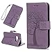 Produktbild Samsung Galaxy S10e Hülle, Eule HandyHülle Leder Flipcase Kompatible für Galaxy S10e Case Tasche Schutzhülle Schutz Cover Etui Flipcover mit Ständer und Magnetverschluss Hellviolett