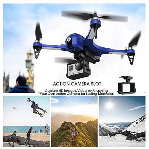DROCON Brushless Motors Drone, Blue Bugs, 15 minutes Flying Time MJX Bugs 3 Quadcopter Support Gopro HD Camera, 300 m Control Distance (DROCON BLUE BUGS 3)