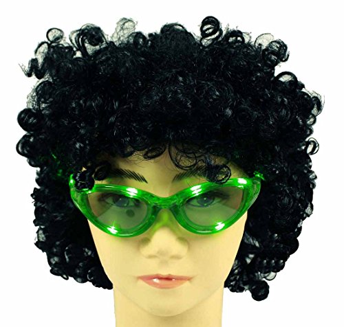 HAAC Gag Party Brille mit Licht leuchtend Farbe grün, rot oder blau für Fasching Karneval - 6