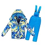  elegantstunning Jungen/Mädchen Skianzug Wasserdichte Hosen + Jacke Set Winter Sport Verdickt Kleidung