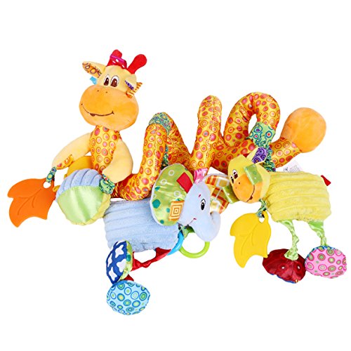 Lalang Infant Beißring Spielzeug, Farbige Kitz Baby Plüschtiere, Kleinkindspielzeug,Beschwichtigen Schlaf Spielzeug, Kleinkindspielzeug Kinderwagen, der Spielzeugauto-Drehmaschine hängenden Baby Rasseln - 3