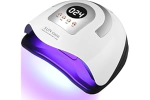 UIHOL Lámpara de Uñas UV, 380W 81 LED Lámparas Profesional Maquina Secadora de Uñas Rápido, Curado de Esmalte de Gel con 4 Temporizador y Pantalla LCD Para Manicura/Pedicura Nail Art en el Hogar