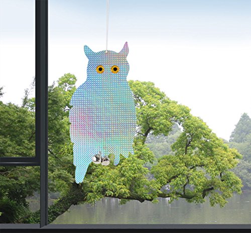 Neibo Vogelscheuche, Vogelschreck, Doppelseitig reflektierendes Vogelabwehr-Eule zur Abwehr von Vögeln, Rehen und anderen lästigen Tieren (2Stück) - 6