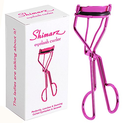 Best Pink Eyelash Curler Tool With Refill Rubber Pads To Create The Perfect Natural, High Volume, Fake/False Looking Curl. No Need For Heated Eyelash Curlers, The Perfect accessory to include with your Eyelash Extension Kit, Mascara & Comb. Eyelash Growth Products by Shimarz with a Lifetime Money-back Guarantee!
