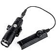 SBGJMY M300A Tactical Torch Flashlight,600 Lumens LED Hunting Torch with Dual Function Pressure Switch,Tactical Scout Light with Quick Release Mount for 20mm Picatinny Rail System (Black)