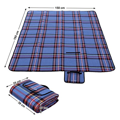 Songmics 195 x 150 cm Picknickdecke wärmeisoliert wasserdicht GCM50B - 3