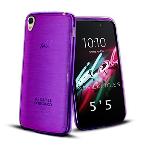 FUNDA DE GEL SILICONA MORADO PARA Alcatel One Touch Idol 3  pantalla 5 5  - Envio por mensajeria URGENTE