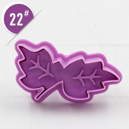 Pie Quiche Baking 3D Stereo Diy Press Plastic Cookie Mold Press Mold Sugar Chololate Bake Tool, 6PCS/SET,Two Maple Leaves