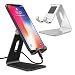 Produktbild PolySky 2 Pack Handyständer Handyhalter Telefone Tablet Ständer Weige Dock für iPhone 8 7 6 Plus X iPad Mini Pro Air Samsung Galaxy Tab S8 Tisch Metall Stand Handyhalterung Silber Schwarz Einstellbar