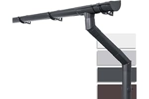 INEFA Dachrinnen Set Gartenhaus, Carport, Terrasse, NW100 / 100mm halbrund 3m Anthrazit 1 Dachseite, Regenrinne PVC für Pultdach, Made in Germany