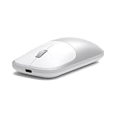 SATECHI Slim EX Wireless Mouse, Bluetooth &amp; 2.4 GHz, Rechargeable, Silver | Ideal for MacBook Neo colors, silent clicks, 3 mo