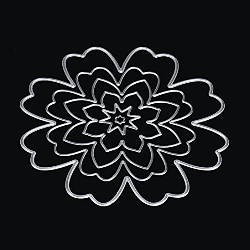 VENMO Blume Herz Metall Schneiden stirbt Schablonen DIY Scrapbooking Prägepapier Karten Album Tagebuch Schablone (A) - 3