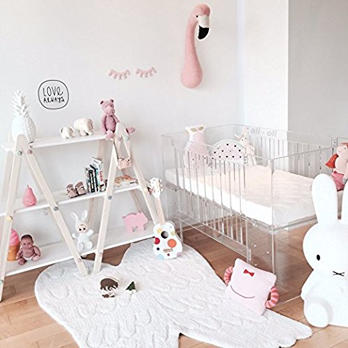 SIEGES 2Stk Hölzern Wimpern 3D Wand Aufkleber Hängende DIY Kunst Wandaufkleber (Pink) - 4