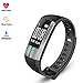 Produktbild Fitness Armband mit Pulsmesser - Fitness Activity Tracker Pulsometros EKG & PPG Monitoring Smart Watch Echtzeit Herzfrequenz Blutdruck Fitness Sportuhr Rufen Sie SMS für Android IOS(BLACK)