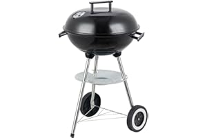 Barbacoa de carbón Milena con parrilla de acero negra de 74x45x41 cm