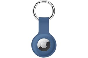 COLORCORAL AirTag Holder Case- Silicone Case for AirTag Keyring for Keys, Bags, Luggage, Pet Collars - Anti-Lost and Scratch-Resistant Design for Apple Air Tags 2021(Navy)