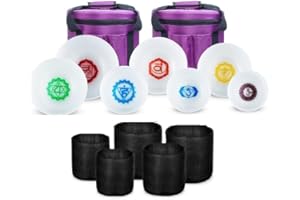 KVKA 432hz 7-12 Inch Chakra Symbol Design Crystal Singing Bowls Set of 7 pcs for Sound Healing with 2 pcs Travel Carry Case Bag