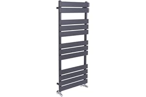 NRG Bathroom Flat Panel Heated Towel Rail Radiator Modern Central Heating Warmer Wall Mounted Ladder Rad 1200×500mm Sand Grey