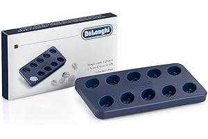‎DE'LONGHI De'Longhi Ice Tray foremka do lodu, w kształcie ziaren kawy, idealna do kawy lodowej, forma z 10 przegródkami na kostki w kształcie ziarna, silikon