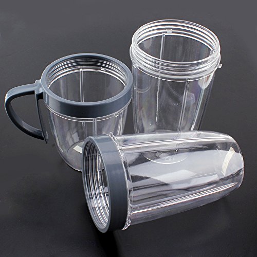 UNIQUEBELLA Ersatzteile Für Nutribullet , 3 Stk Tasse Cup mit Griff Entsafter Zubehör Für NUTRIBULLET Blender Entsafter Standmixer - 4