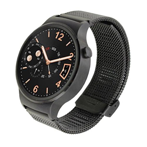 Transer Huawei Watch 42MM Ersatz Uhrenarmbnder Luxus Fashion Edelstahlgewebe Uhrenarmband Langlebig Bgel Armband fr Uhren Uhr Lnge: 170MM Breite: 18MM Schwarz, Silber, Gold (Schwarz) Transer Huawei Watch 42MM Ersatz Uhrenarmbnder Luxus Fashion Edelstahlgewebe Uhrenarmband Langlebig Bgel Armband fr Uhren Uhr Lnge: 170MM Breite: 18MM Schwarz, Silber, Gold (Schwarz)