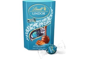 Lindt bombones LINDOR CORNET de Caramelos Salado, delicioso bombón con interior de caramelo salado cremoso, 200g, aproximadamente 16 bombones