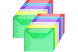 GOODTOU Plastic Wallets A4 File Document Folders with Popper(36 Pack)