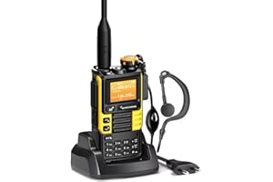 Quansheng UVK5(99) AM/FM/DTMF Walkie-Talkie 200CH 20-1000MHZ Walkie-Talkie NOAA Weather Forecast with Flash Copy Frequency Tpye-C LCD Display for Hiking Camping Travel Two-Way Radio… (Yellow)