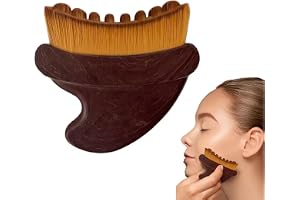 2-i-1-lymfatisk ansiktsborste med Gua Sha-handtag, mild lymfdräneringsborste, ansikte för ansiktsmassage, Jawline kontur, dubbel haka reducering, käftavslappning, hudvårdsrutin