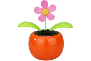 Demarkt Solar Wackel Blume Wackelblume Solarblume Solar Wackelblume Blume für Auto Balkon (Orange)