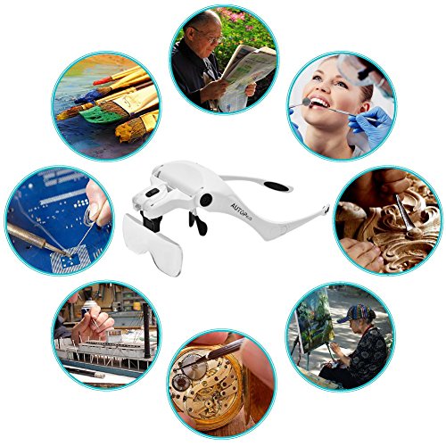 AUTOPkio 21-016-208  Lentes de aumento  Lupas intercambiables con luz 2 LED