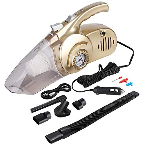 Chucalyn Aspirapolvere Multifunzionale Auto, 4 in 1 Bagnato e Asciutto Accessori per Vuoto Veicolo a Mano, 12V ad Alta Potenza Raccoglitore di polveri per Auto