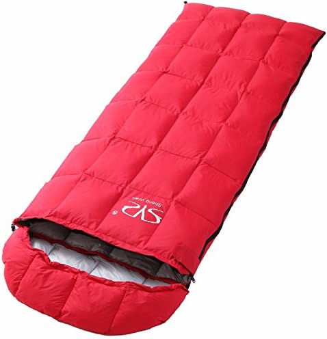 Duck down sleeping bag outdoor winter mummy Ultra-light sleeping bag below zero 20 degrees , red
