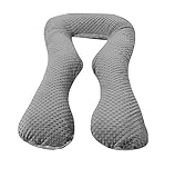 Schwangerschaftskissen Lagerungskissen Relaxkissen Seitenschläferkissen U-Kissen (Muster: weiße Sternchen auf Grau – grau) - 3