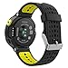 Produktbild MoKo Garmin Forerunner 235 / 220 / 230 / 620 / 630 / 735 Sport Watch Armband - Silikon Ersatz-Uhrenarmband Uhrenarmband Einstellbar Armband Replacement Wechselarmband watch band für Forerunner 235 WHR Laufuhr, Schwarz/Gelb