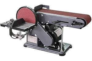 SHINE PLANET Heavy Duty Bench 2 in 1 Bench & Belt Sander, 100x914mm Belt Sanders for Wood with Sanding Belts, Vacuum Adapter, for Derusting, Stripping Paint and Sanding