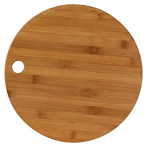 Schneidbrett - Frühstücksbrett - Tranchierbrett - Schneidebrett Bambus Rund mit Größenauswahl (mittel 30.5 cm)