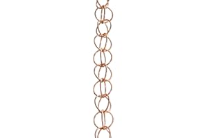 Monarch Rain Chains 23855 Pure Copper Ring Rain Chain Extension, 3 Ft Length