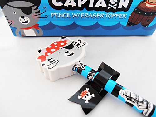 4x Schreibset Pirat, Mitgebsel Piratenparty, Schule, Seeräuber Kapitän, Papagei, Katze, Affe - 3