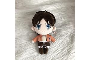 NUWIND Anime pluszowa lalka, zabawka, figurki, Levi Ackerman Mikasa, Ackerman Eren Jaeger pluszowa kolekcja, figurka, miękka dekoracja, prezenty, rekwizyty do cosplay, (Eren Jaeger)