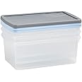 Wham 13129 Wham 9 Litre Box Storage Boxes Set of 3 Polypropylene Transparent Clear