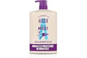 Aussie Miracle Moist Shampoo 1L, XXL Value pack. Moisturizing Formula to Revive & Restore Damaged, Brittle and Dry Hair. With Australian Macadamia Nut Oil, Cruelty-Free