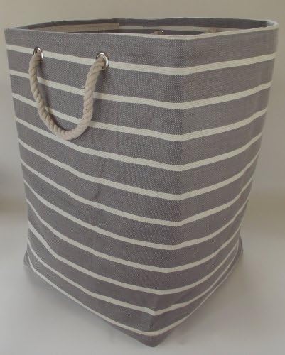 Extra Large and Tall soft squashy collapsible bag for linen , laundry ,washing and toy storage. Light grey and cream design