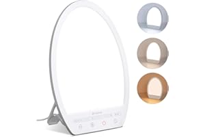 ‎COMFYTEMP Comfytemp Tageslichtlampe Schreibtisch 16.000 Lux Sonnenlicht Lampe,UV-Frei Lichttherapie 19x24cm Simulation von Tageslicht für Verbessert Schlaf Stimmung Konzentration mit Speicherfunktion