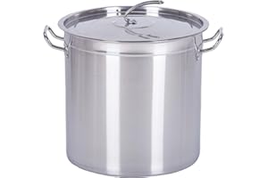 EURO TISCHE HOOZ Gastronomie Casserole à soupe - 15 à 270 litres en acier inoxydable - idéal pour tous les types de cuisinières et grandes cuisines - Ensemble de casseroles pour la restauration (35L)